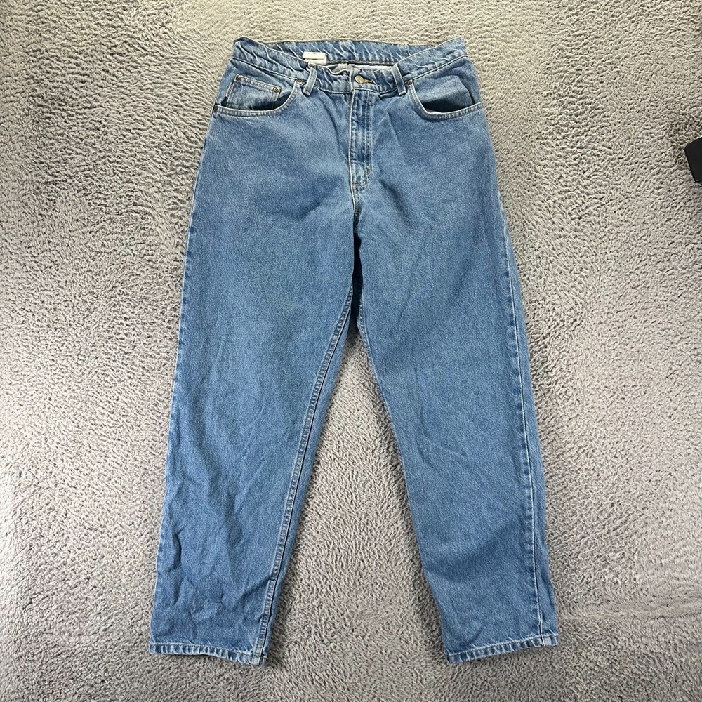 Vintage Carhartt Jeans Mens 34x30 Blue Cotton Denim Tapered Relaxed-Fit Workwear